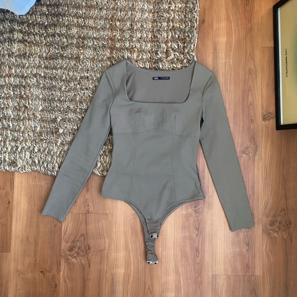 Tops - ZARA olive green body suit